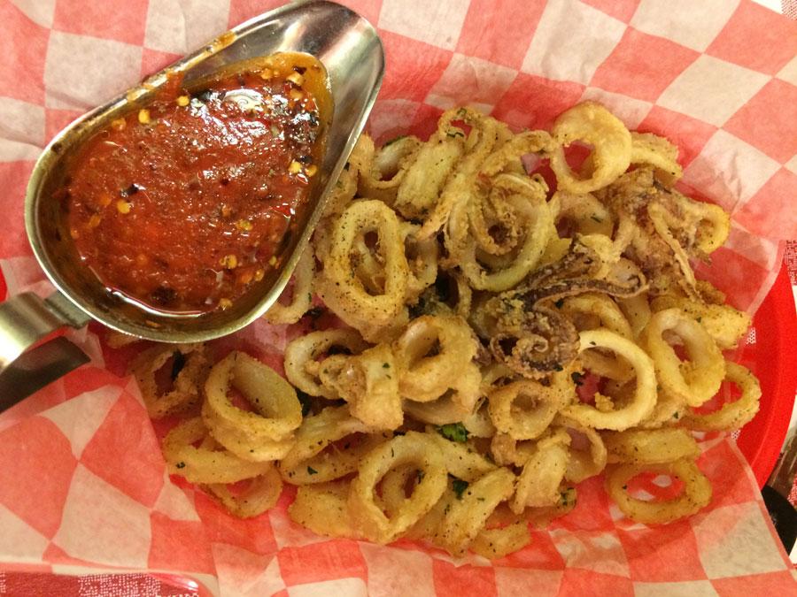 The crispy calamari is one of nine appetizers available. They range in price from $2.99 to $8.99.
