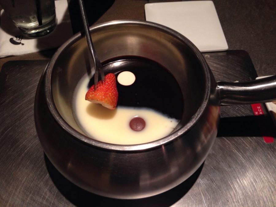 The Ying & Yang chocolate fondue regularly costs $8.50 per person. If you go Monday - Friday between 5 p.m. and 7 p.m. its half price.