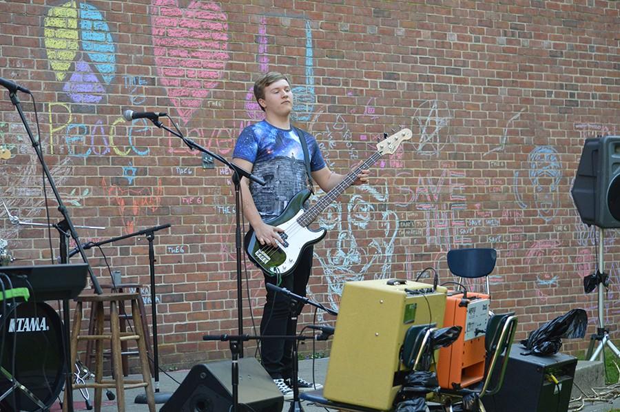 Sophomore Bradley Stansbury plays with his band, the Fallback Plan 