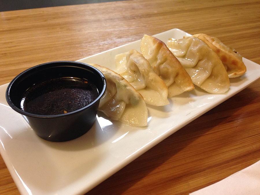 Vegetable gyoza, $5, are an appetizer at Ejii Ramen in Belvedere Square. Along with ramen options, Ejii offers coconut rice bowls and chicken and and pork satay. 