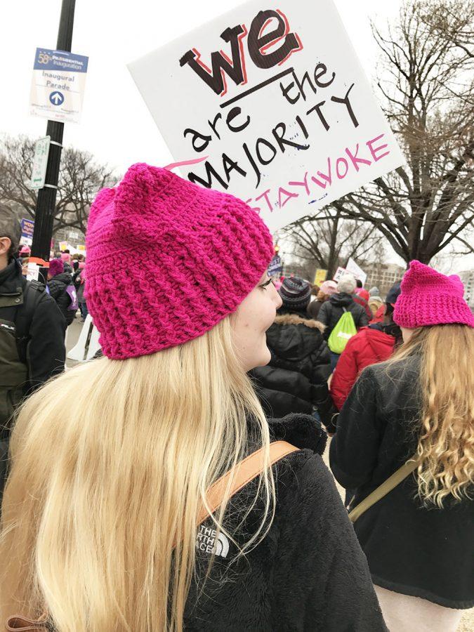 Senior Jenny Peterson participates in the Women’s March Washington Jan. 21