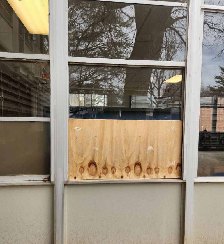 Two Dulaney students shatter window in auditorium lobby