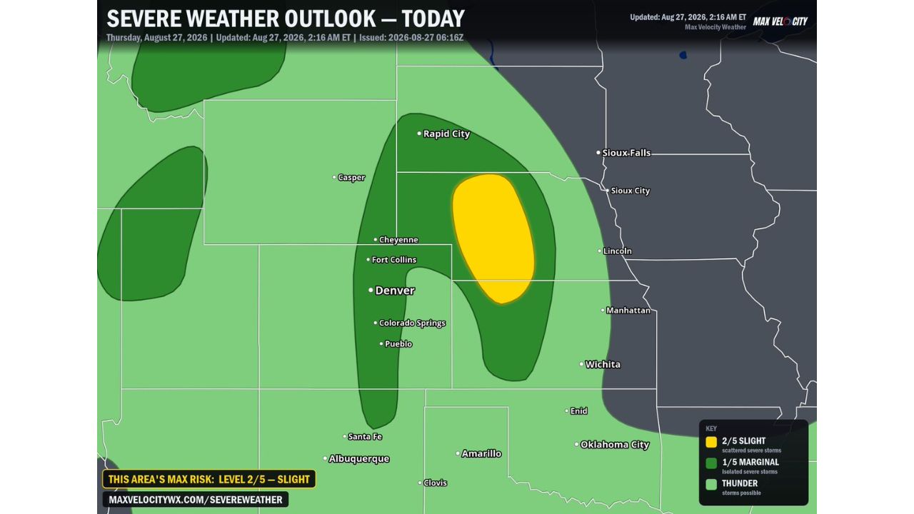 2 Inch Hail and 70 MPH Wind Gusts Threaten Robust Supercells Today Across Central and Western Nebraska