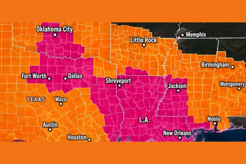 Extreme Heat Warning Blankets Louisiana Along With Parts of Texas Arkansas and Mississippi as Dangerous Conditions Grip the Entire Gulf Coast Region