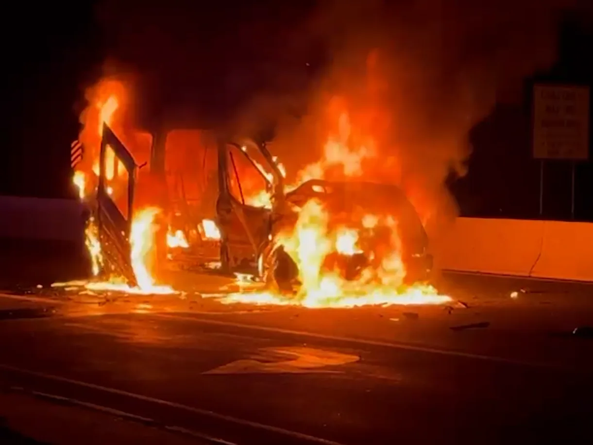 Fiery Multivehicle Crash Closes Route 1 in North Brunswick After One Driver Is Pulled Unconscious From Burning Car and Taken to Hospital