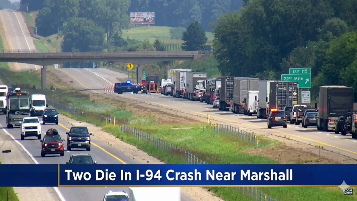 Double Fatal Semi Crash on Interstate 94 Near Marengo Township Closes Eastbound Lanes in Calhoun County for More Than 12 Hours After Shoulder Stop