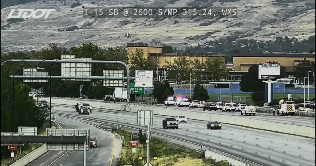 Northbound I-15 Closed Near Woods Cross After Fatal Crash Involving Speeding Sedan and Semi Truck, With One Death and Another Minor Injury