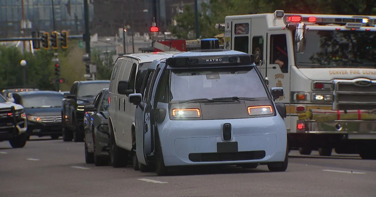 Two Denver Drivers Question Waymo Stop on West 8th Avenue After Chain Reaction Crash Left Minor Injuries and Damage Near Denver Health Thursday Afternoon