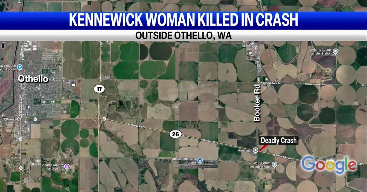 Kennewick Woman Killed Near Othello After Running Stop Sign at State Route 26 and Booker Road in Crash With Semi Truck and Rolling Trailer
